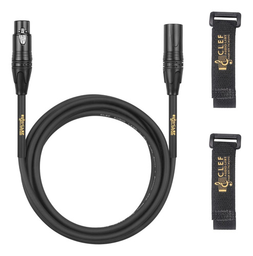 Clef Audio Labs Xlr Macho A Xlr Hembra, 6 Pies, Negro, Zi...
