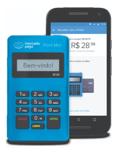 03 Máquinas Cartão Débito E Crédito Point Mini Mercado Pago