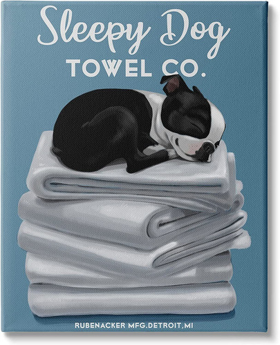 Sleepy Dog Towel Co. Adorable Boston Terrier Baño, Dis...