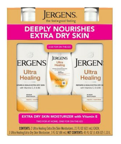 Jergens Ultra Healing Hidratante, Piel Extra Seca Pack 1.33l