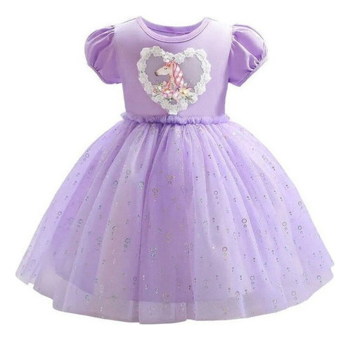 Vestido De Tutú Informal De Tul Unicornio Para Niña, Fies Te