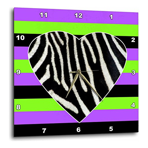 Punk Rockabilly Zebra Heart Purple Green Black Print Re...