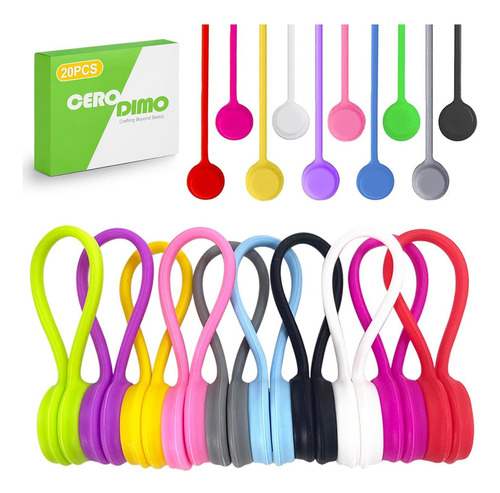 20 Sujetadores Magnéticos De Cable Cerodimo Silicona