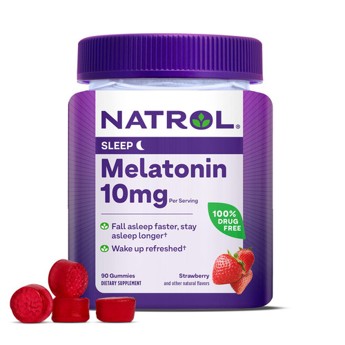 Melatonina Natrol 10 Mg | Descanso & Relajación | 90 Gomitas Sabor Fresa