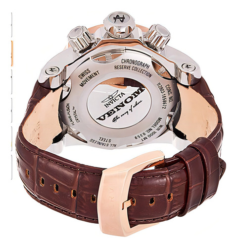 Cronógrafo Invicta Reserve Subaqua Venom 0359, cor da pulseira: marrom escuro