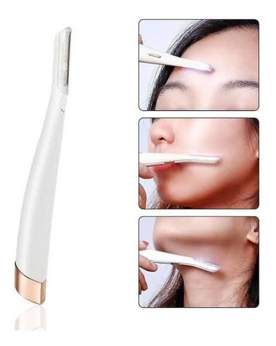 Imagen 3 de 5 de Depilador Facial Con Luz 3 Cabezas De Repuesto Flawlbss