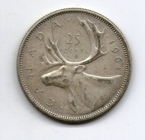 Canada Moneda De Plata 25 Cents 1961 - Km#52 - Argentvs