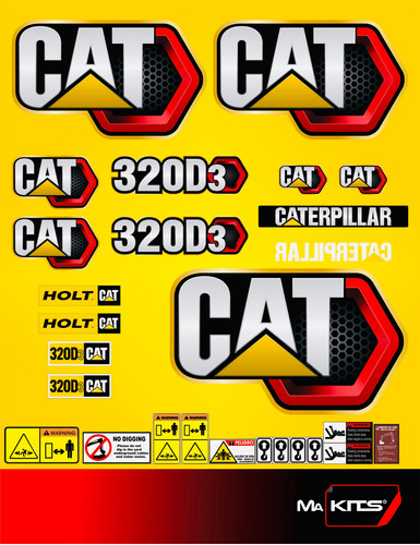 Calcomanías Para Maquinaria 320d3 Para Excavadora Cat Nuevas