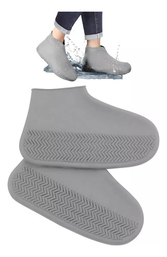 Cubre Calzado Zapato Impermeable Aislante Lluvia Gris