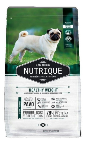 Imagen 1 de 2 de Alimento Nutrique Ultra Premium Healthy Weight para perro adulto todos los tamaños sabor mix en bolsa de 15 kg