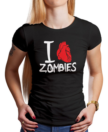 Polo Dama I Love Zombies (d0894 Boleto.store)