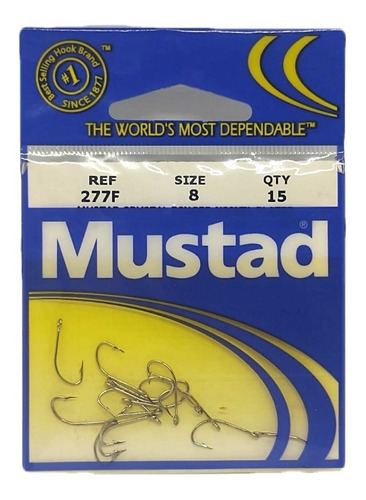 Anzuelos Mustad 277 F N°8 Blíster 15 Unidades Pejerrey Boga