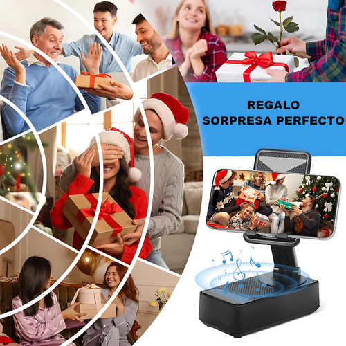 Bocina Bluetooth Portátil Con Soporte Para Celular Y Carga 3 En 1