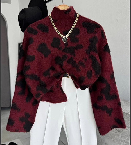 Sweater Polera Animal Print Leopardo Importado Tendencia