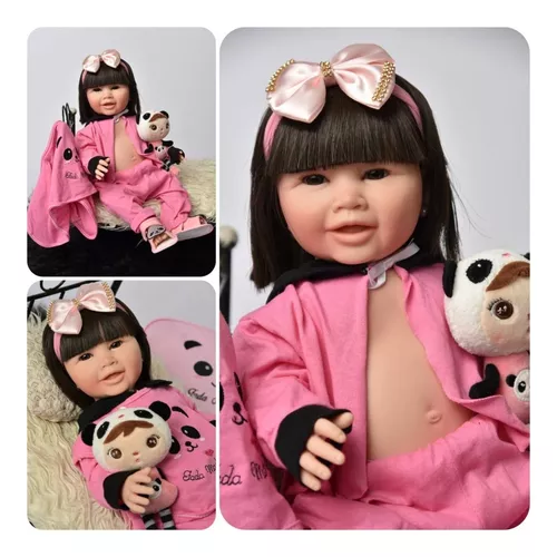 Bebe Reborn Menina Fada Madrinha Boneca Panda Rosa Fada Madrinha