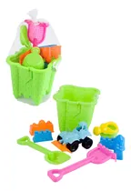Comprar Set Playa 8 Piezas Balde Castillo Tractor Moldes Piscina