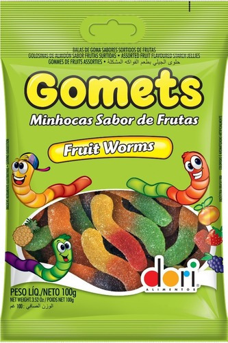 Dori Bala Gomets Minhoca Frutas