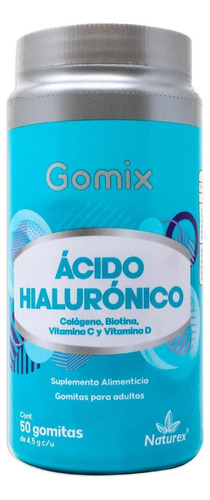 Gomix, Acido Hialurónico,adulto, 50 Gomitas 4.5g C/u Sabor Sin Sabor