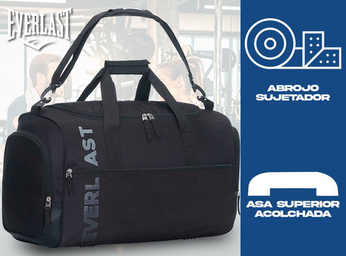 Imagen 6 de 10 de Bolso Everlast Original Gym Viaje Deportivo Reforzado Nuevo