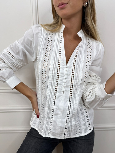 Camisa Blusa Importada Broderie Puntillas Hippie Chic Boho