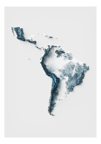 Mapa De Relevo Da América Latina - Tamanho A2