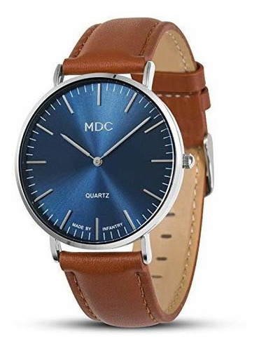 Mdc - Reloj De Pulsera Para Hombre De Piel Auténtica, Unisex