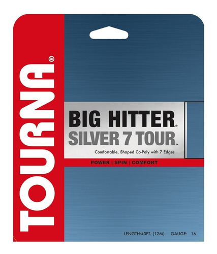 Cuerda Tenis Tourna Big Hitter Silver 7 Tour Set 12m Gris