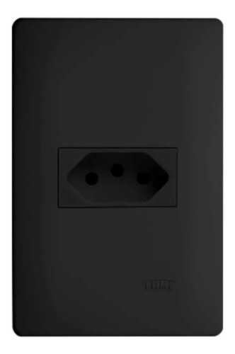 Tomada Simples 10a Habitat Black Fame Cor Preto 250v