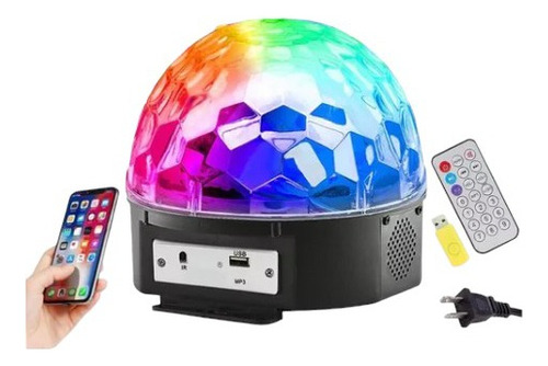 Media Esfera Led Bola Rgb Audioritmica Usb Pendrive