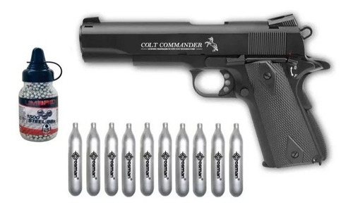Pistola Blowback Colt Commander 1911 4.5mm 10co2 1500bbs Xtr