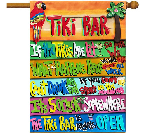 No Namesiss Bandera De Tiki Bar, El Tiki Bar Está Siempre Ab