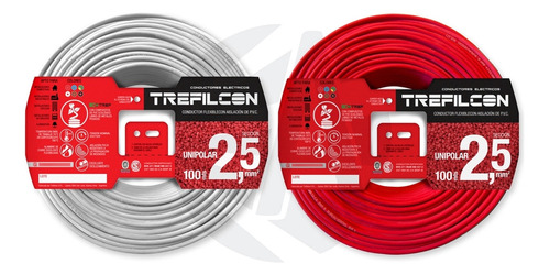 Cable Trefilcon Pack X2 2.5mm Rojo + Blanco X100 Mts Ea