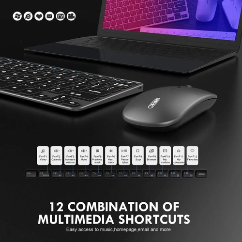 Teclado Dual Ñ Bluetooth Español Recargable Inalámbrico