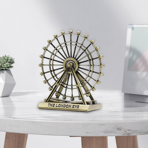 Estatua De Adorno En Miniatura Torre De Ruedas Bronce