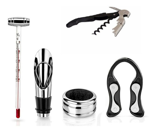 Set Destapador Botella De Vino Saca Corchos Elegante Abridor