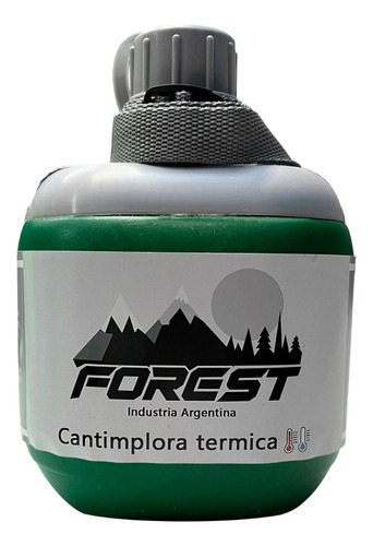 Cantimplora Termo Termica Forest 600ml Tapa Rosca C/ Correa Color Verde