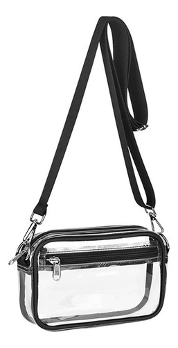 2 Bolso Bandolera Transparente Bolso De Hombro De Uso Negro