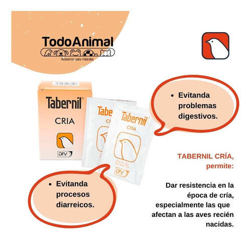 Tabernil Cria 10 Sobres De 10gr. Favorece Digestion En Aves
