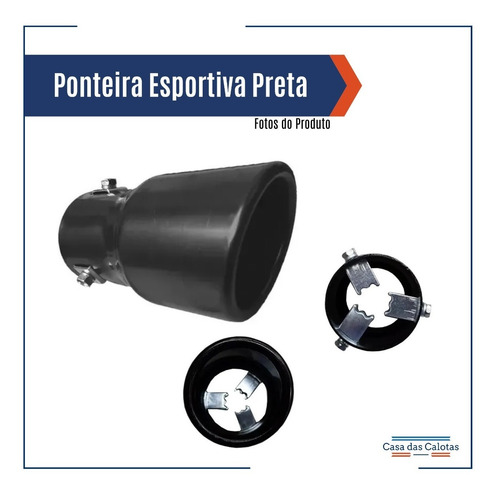 Ponteira De Escapamento Tuning Universal Preta