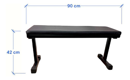 Banco Musculação: 90x30cm, Resistente 300kg. Preto