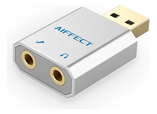 Adaptador De Audio Aiffect Usb Tarjeta De Sonido Estéreo Ext