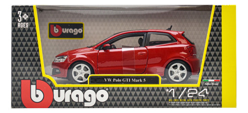 Volkswagen Polo Gti Mark 5 Escala 1:24 Rojo Burago