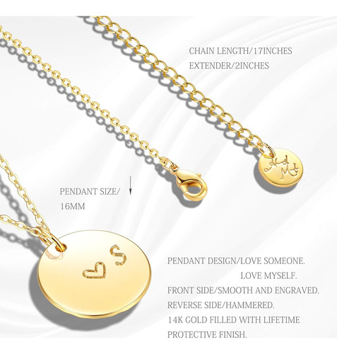 Collares Colgantes Iniciales De Oro Mevecco Corazon N