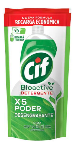 Pulidor Cif Active Gel Limon Verde Dpack 450 Ml