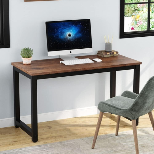Escritorio Minimalista Para Computador Home 120x50x74cm Marrón Oscuro