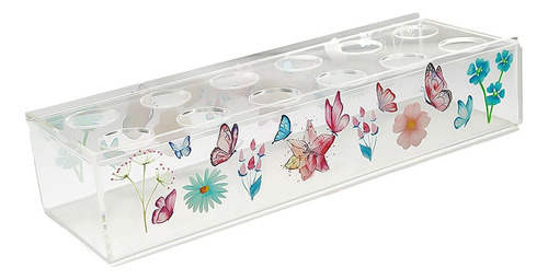 Rectángulo Florero Arreglo Floral Acrílico Transparente