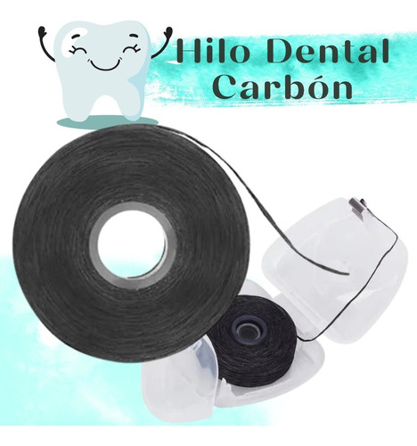 Hilo Dental Menta Ecologico 50mts Carbon C/ Repuesto 4pz