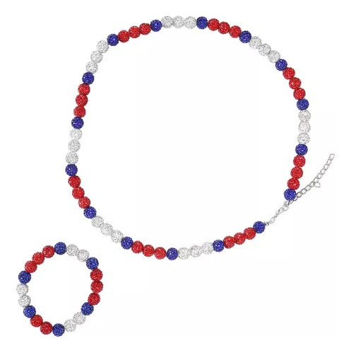 Conjunto De Collar Y Pulsera De Béisbol Con Diamantes De Imi
