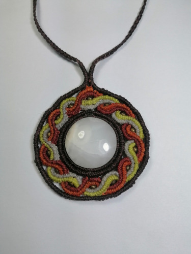 Collar De Macramé Con Ónix Blanco