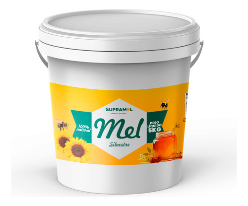 Mel 100% Puro Abelhas Silvestre Supramel - Balde 5 Kg
